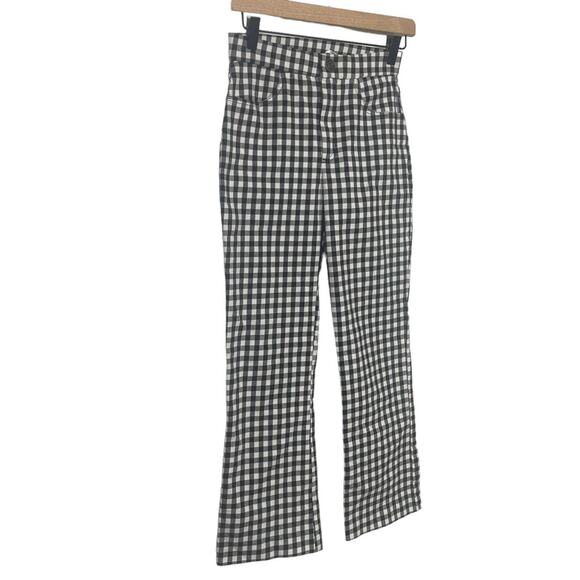 Free People Ankle Pants Black White Gingham High Rise Size Small - Picture 3 of 7